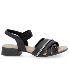 USAFLEX - Sandalia Mujer Cuero Negro