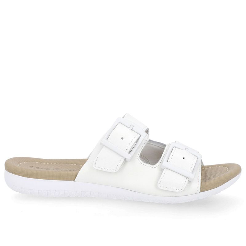 USAFLEX - Sandalia Mujer Cuero Blanco Usaflex