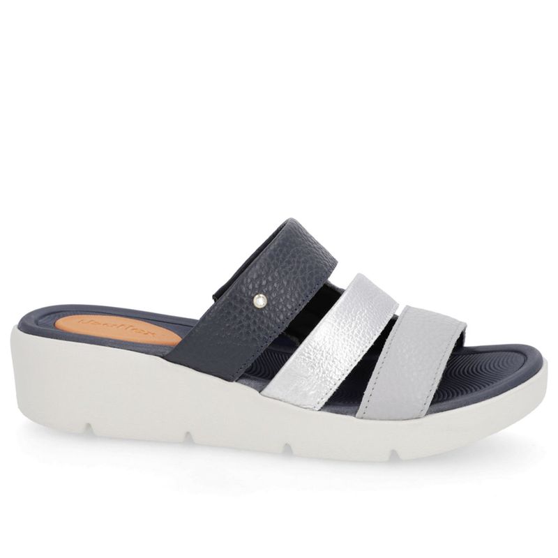 USAFLEX - Sandalia Mujer Cuero Azul Usaflex