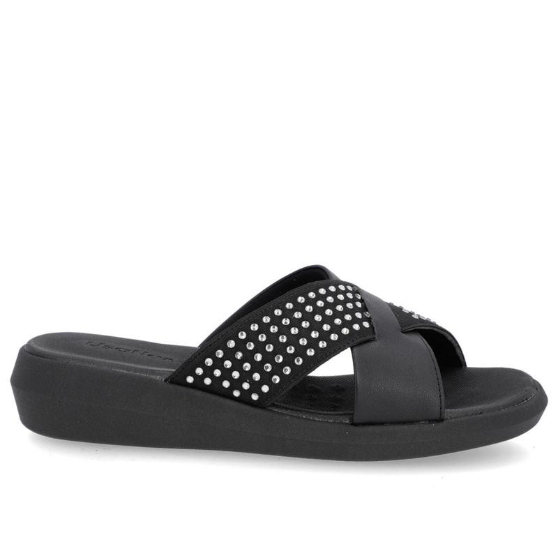 USAFLEX - Sandalia Mujer Cuero Negro Usaflex