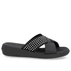 USAFLEX - Sandalia Mujer Cuero Negro