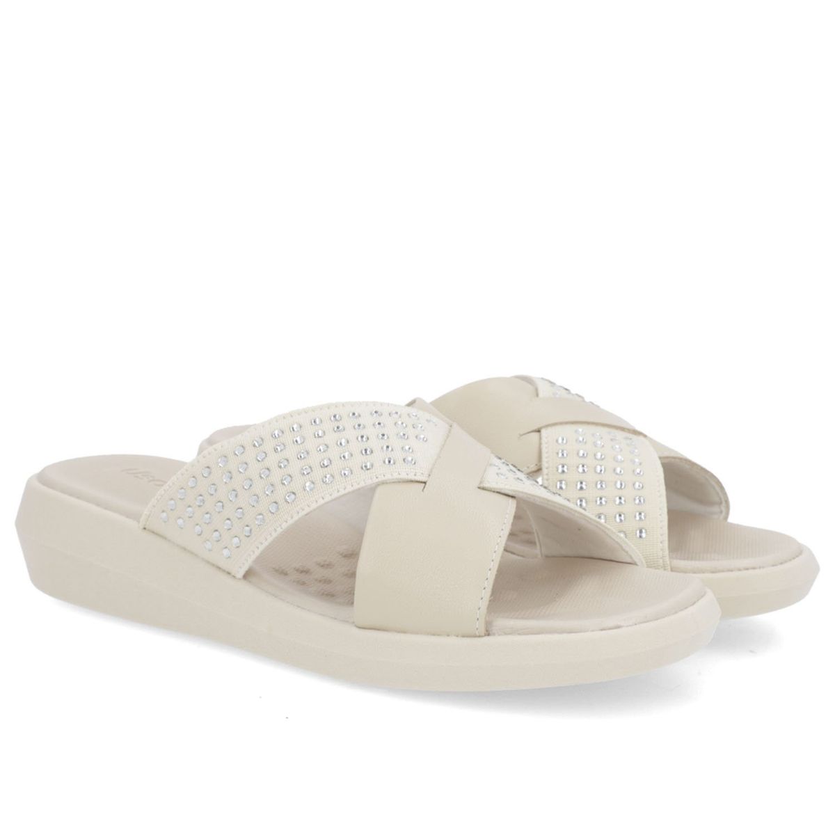 USAFLEX - Sandalia Mujer Cuero Beige Usaflex