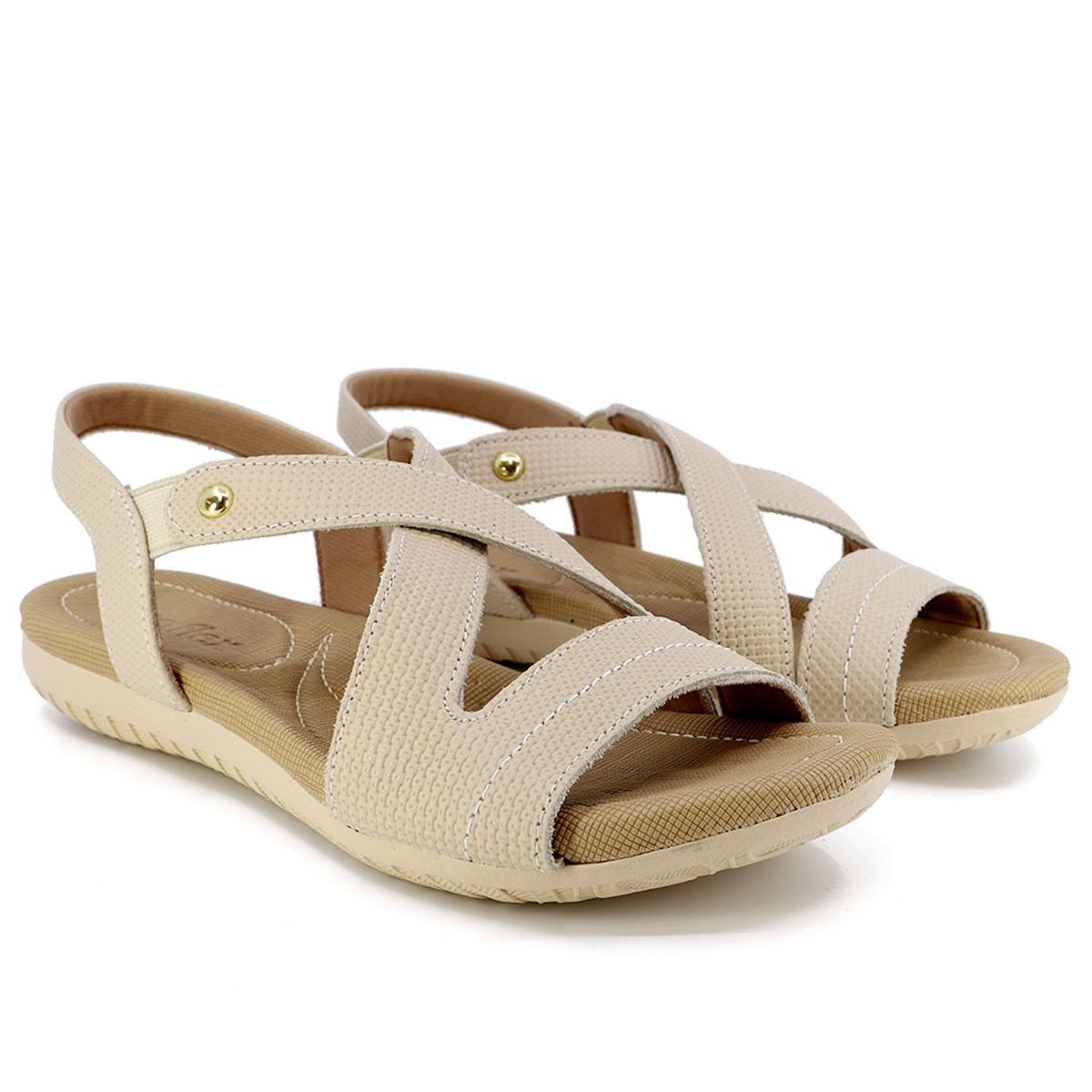 USAFLEX - Sandalia Mujer Cuero Beige Usaflex