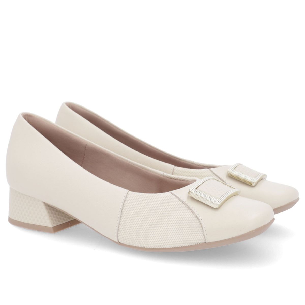 USAFLEX - Zapato Formal Mujer Cuero Beige Usaflex