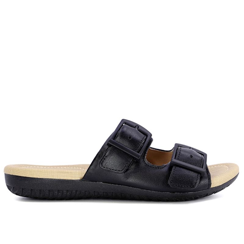 USAFLEX - Sandalia Mujer Cuero Negro Usaflex