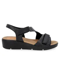 USAFLEX - Sandalia Mujer Cuero Negro