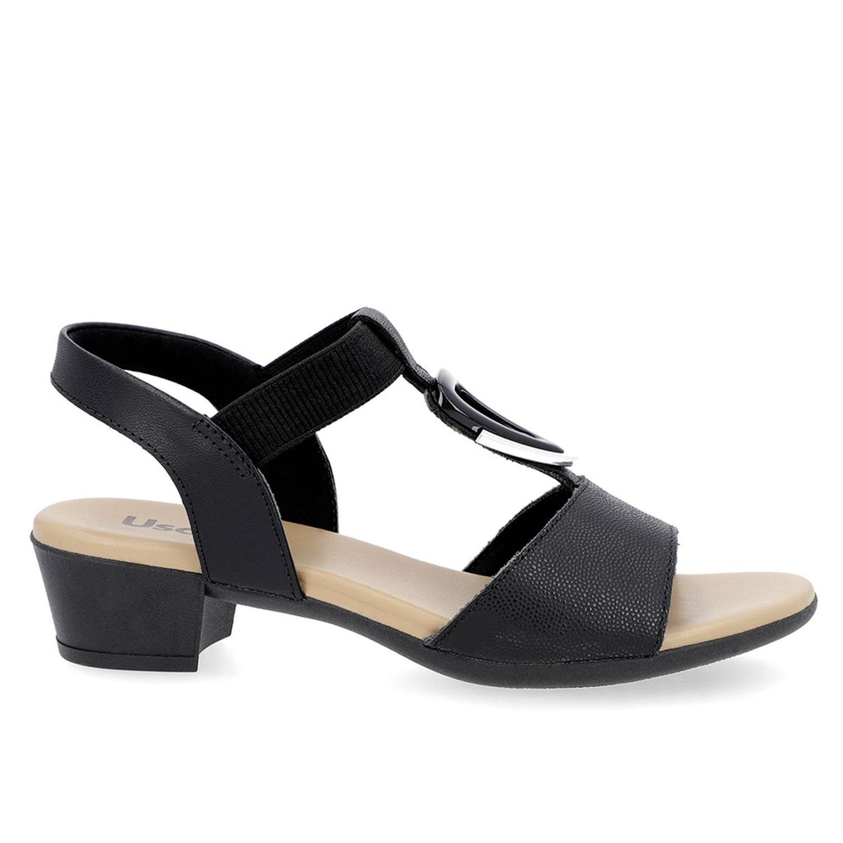 USAFLEX - Sandalia Mujer Cuero Negro Usaflex