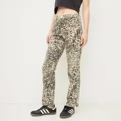 SYBILLA - Jeans Straight Basta Doblada Tiro Alto Mujer