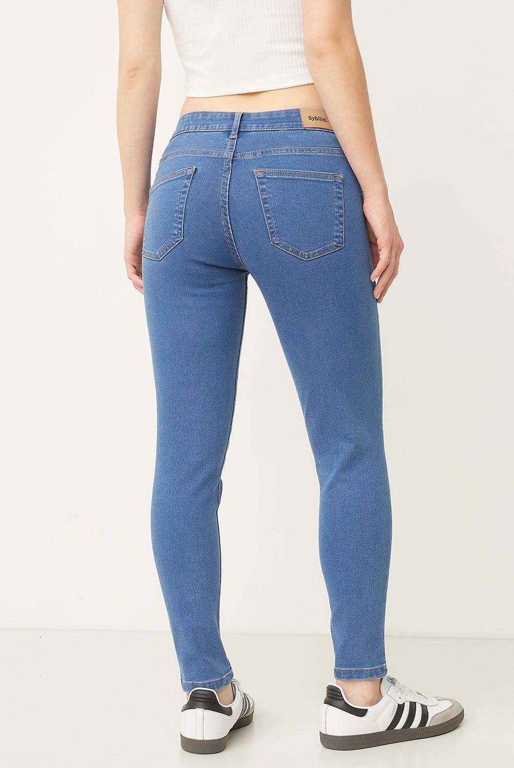 SYBILLA - Jeans Skinny Tiro Alto Mujer Sybilla