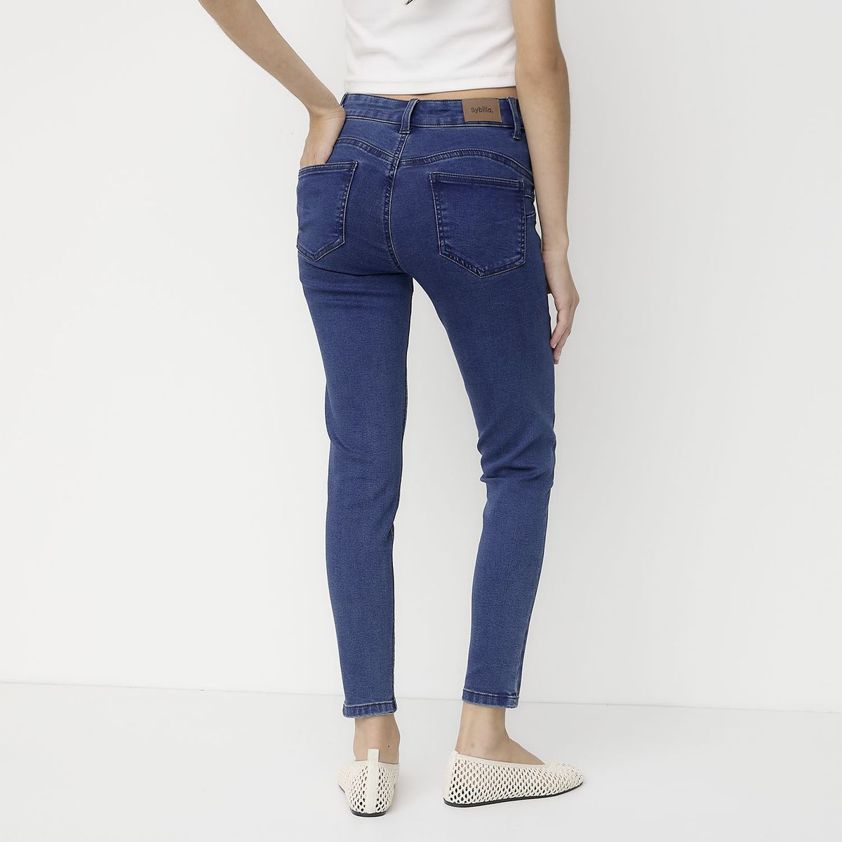 SYBILLA - Jeans Skinny Tiro Alto Mujer Sybilla