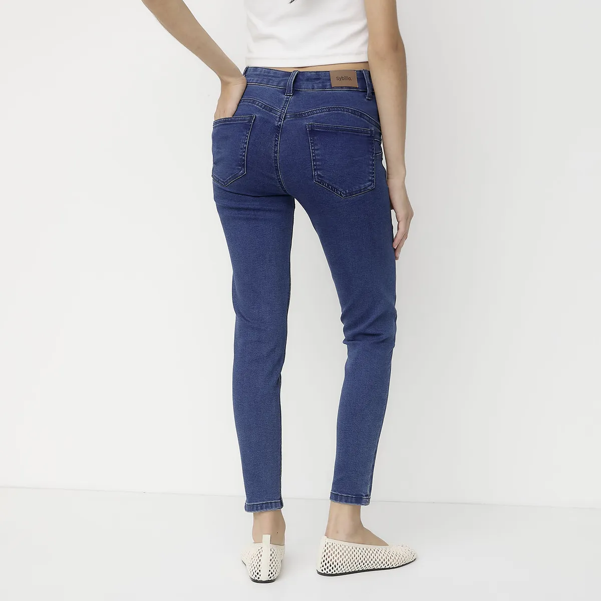 SYBILLA - Jeans Skinny Tiro Alto Mujer Sybilla