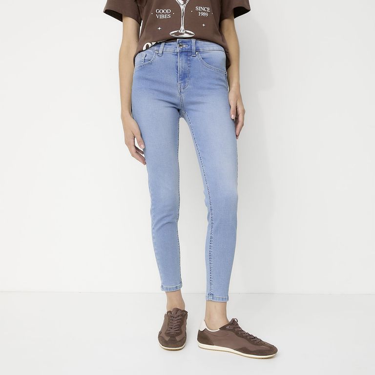 Jeans Skinny Tiro Alto Mujer