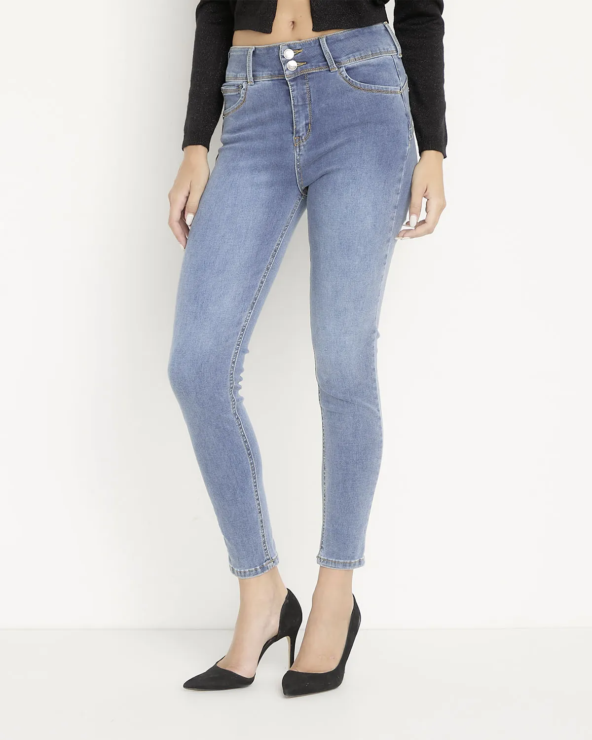 Mossimo Falabella Pantalones Mujer Tiro Alto MOSSIMO Jeans Skinny - Main Image