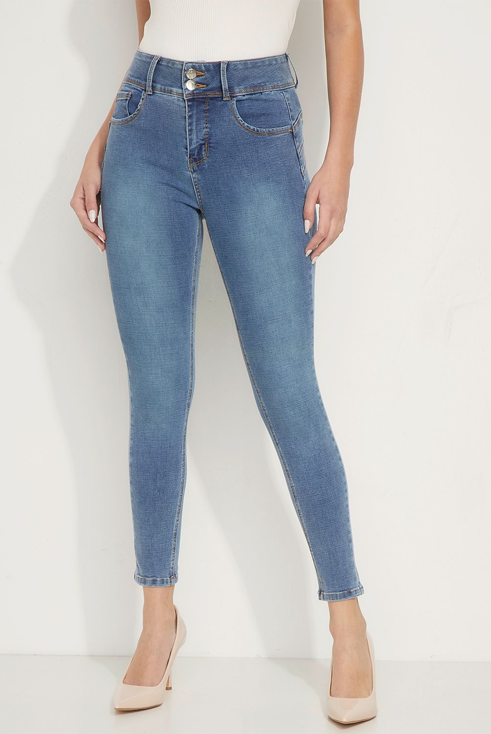 MOSSIMO - Jeans Skinny Tiro Medio Mujer Mossimo
