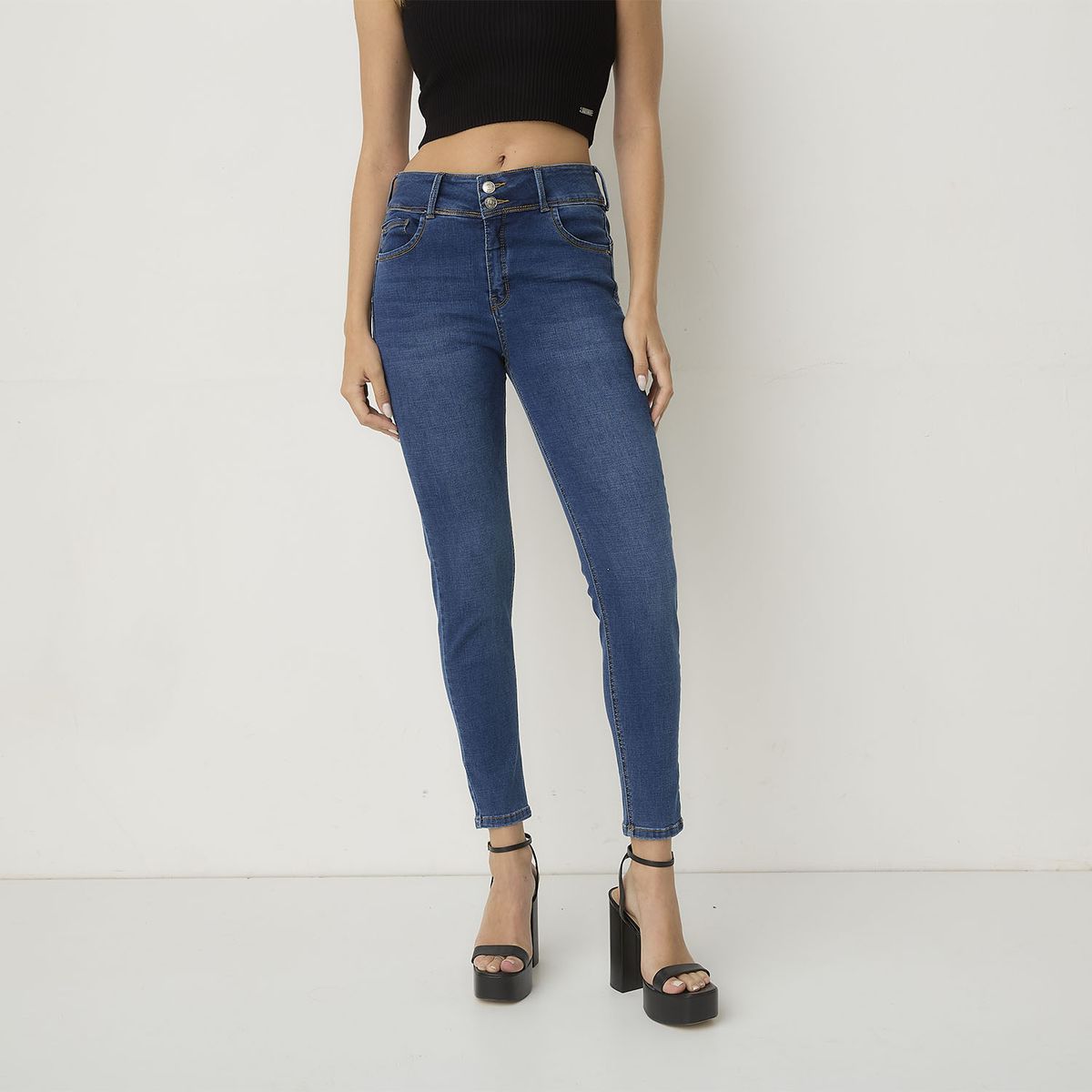 MOSSIMO - Jeans Skinny Tiro Alto Mujer Mossimo