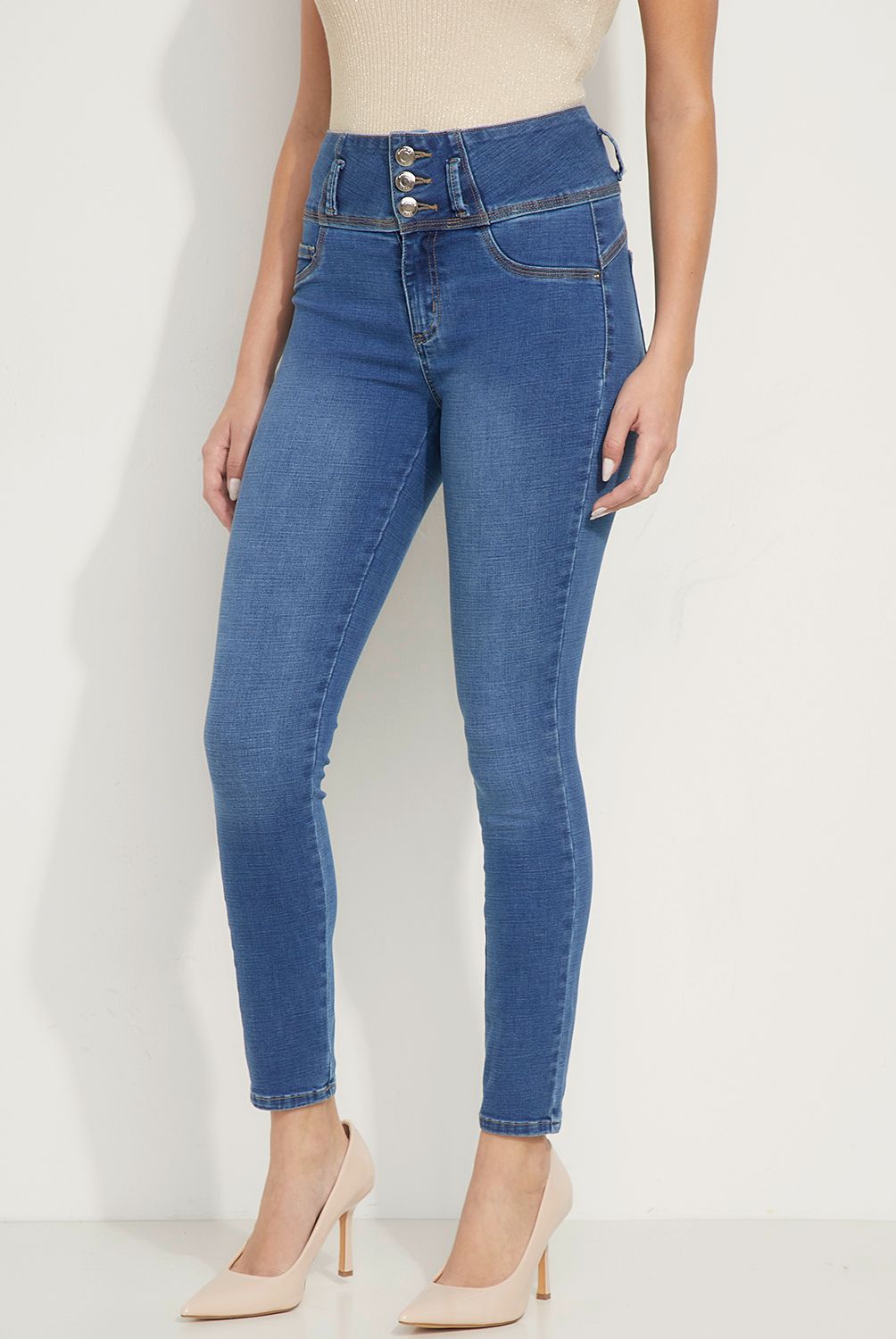 MOSSIMO - Jeans Skinny Push Up Tiro Medio Mujer Mossimo