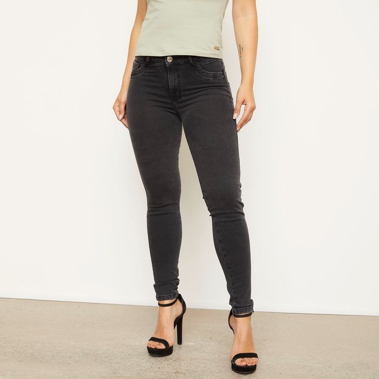 Jeans Skinny Tiro Medio Mujer