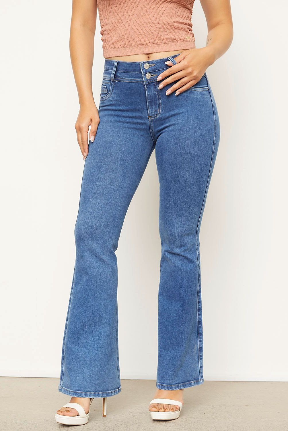 MOSSIMO - Jeans Flare Tiro Medio Mujer Mossimo