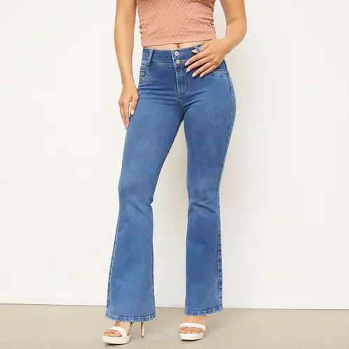 MOSSIMO - Jeans Flare Tiro Medio Mujer