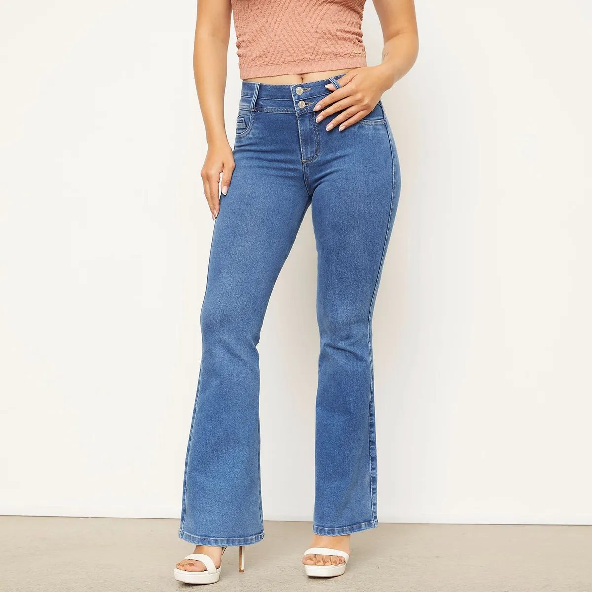 MOSSIMO - Jeans Flare Tiro Medio Mujer Mossimo