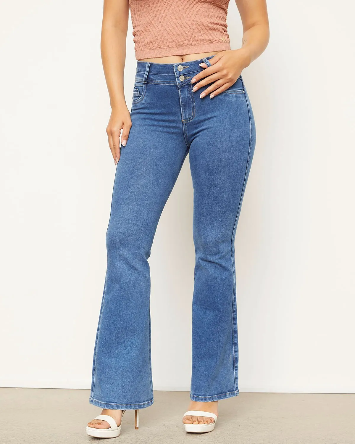 Jeans Flare Pantalones De Tela Falabella MOSSIMO Jeans Flare Tiro - Main Image