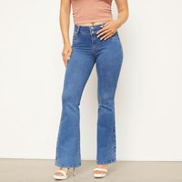 Jeans Flare Tiro Medio Mujer
