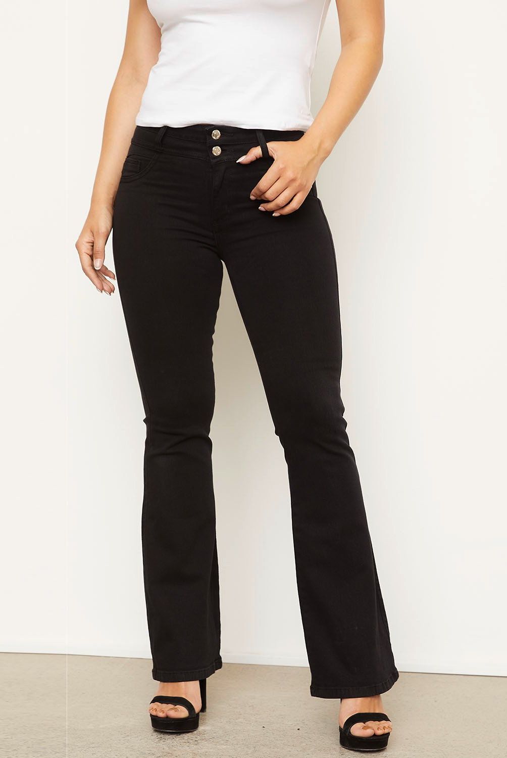 MOSSIMO - Jeans Flare Tiro Medio Mujer Mossimo