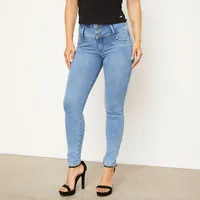Jeans Skinny Tiro Medio Mujer