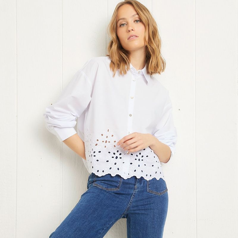 UNIVERSITY CLUB - Blusa Boxy Fit Manga Larga Mujer University Club