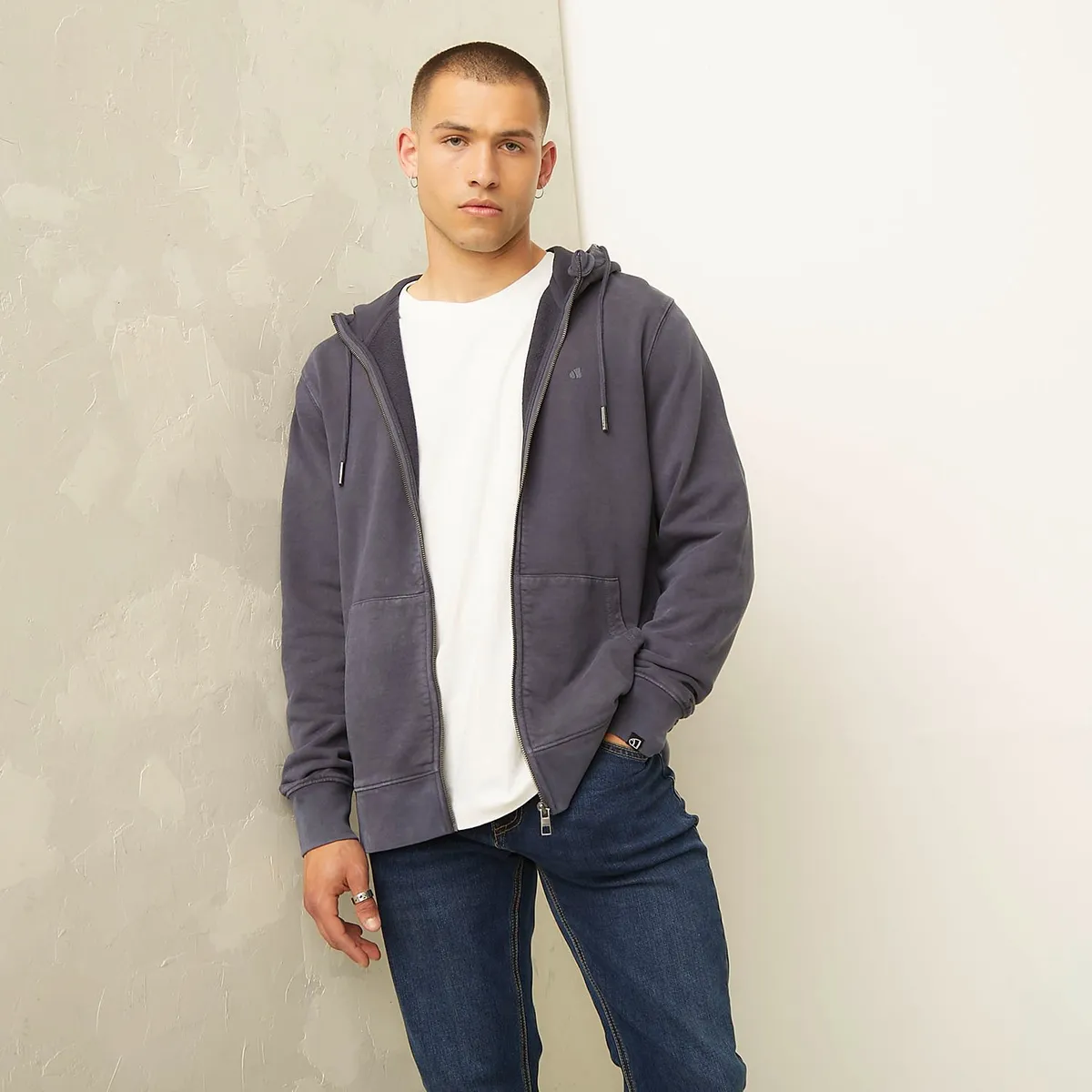 AMERICANINO - Polerón Full Zipper con Gorro Americanino Hombre Algodón