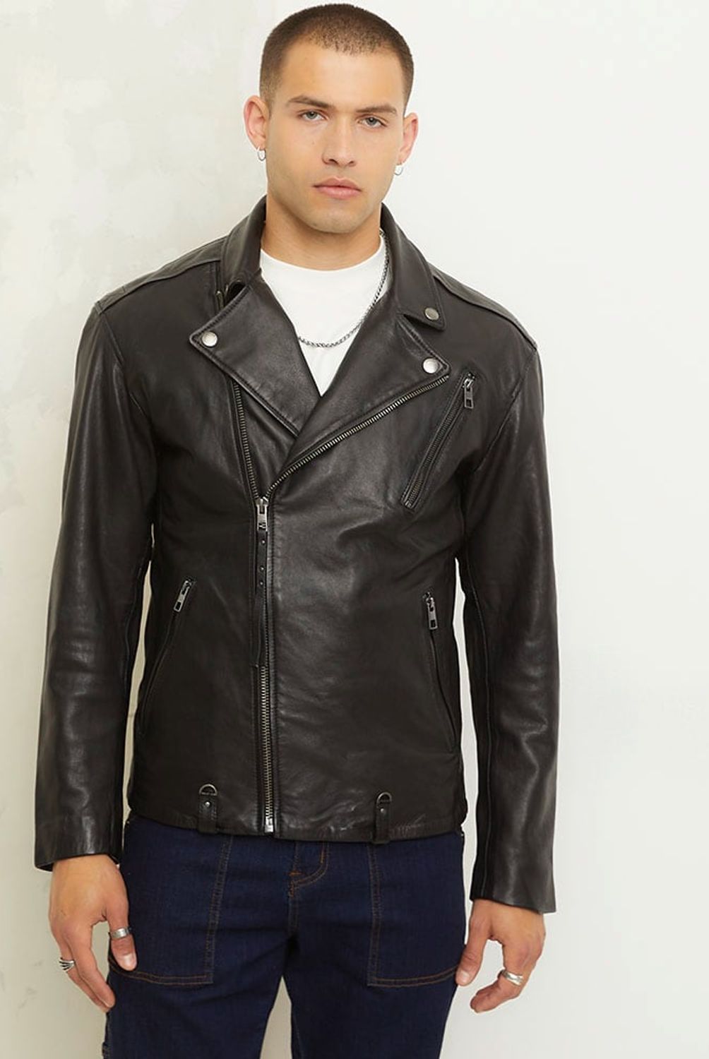 AMERICANINO - Chaqueta De Cuero Americanino Casual Fit Regular Hombre