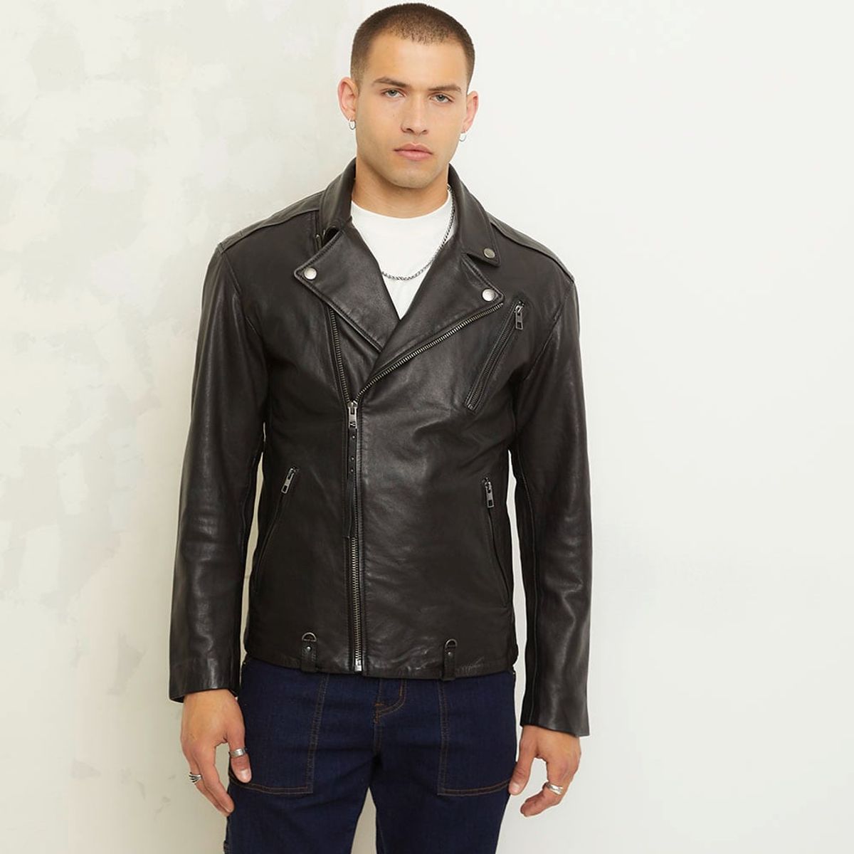 AMERICANINO - Chaqueta De Cuero Americanino Casual Fit Regular Hombre