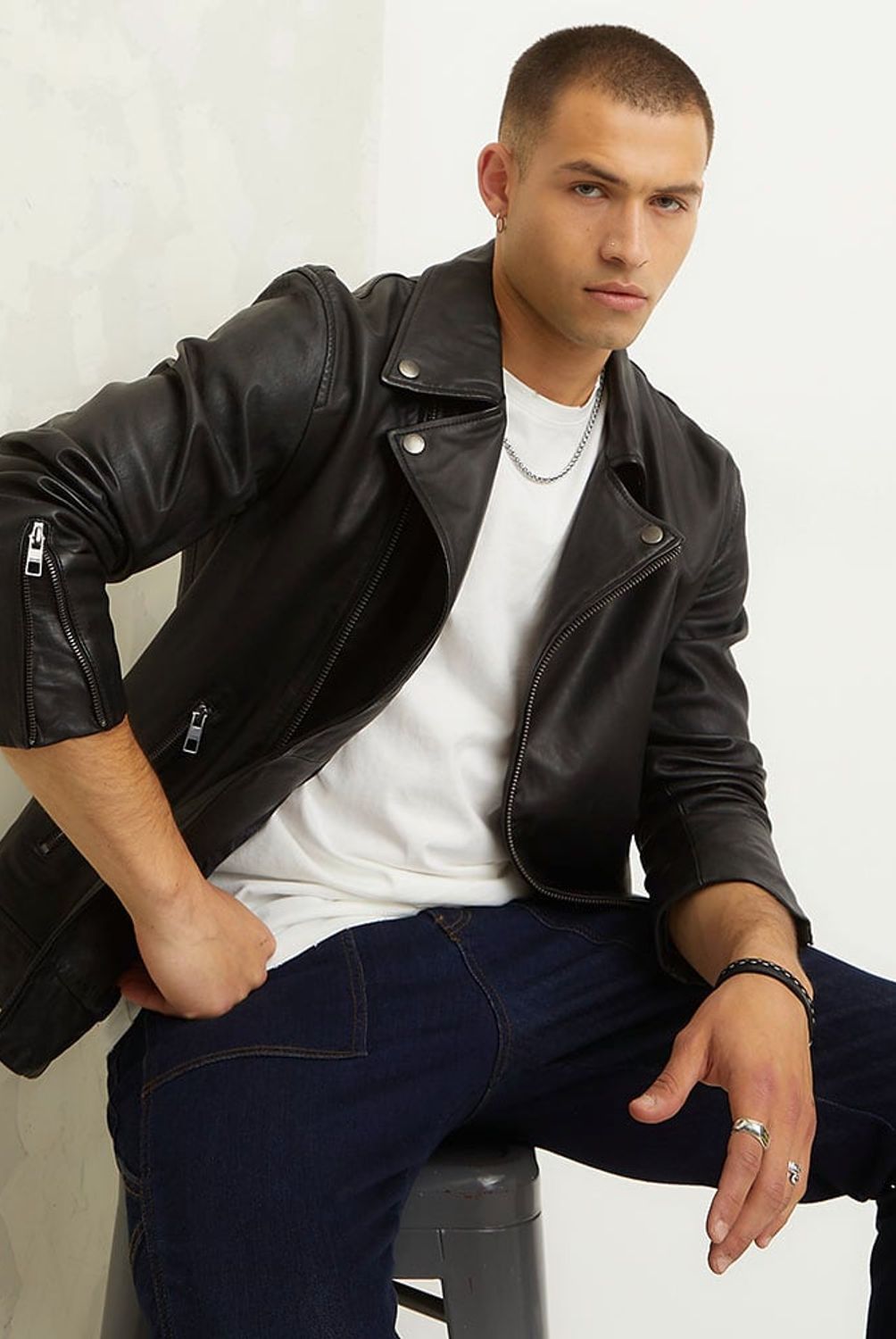 AMERICANINO - Chaqueta Cuero Hombre Americanino