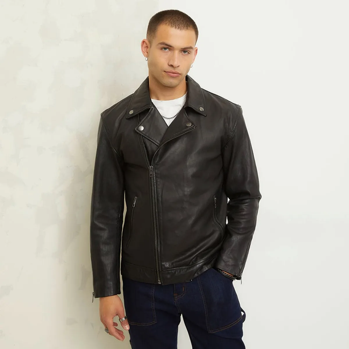 AMERICANINO - Chaqueta De Cuero Americanino Biker Urbana Hombre
