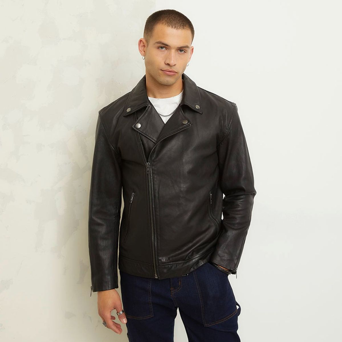 AMERICANINO - Chaqueta De Cuero Americanino Biker Urbana Hombre