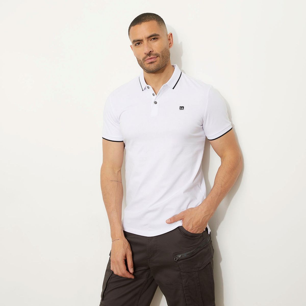 MOSSIMO - Polera Pique Manga Corta Algodón Hombre Mossimo