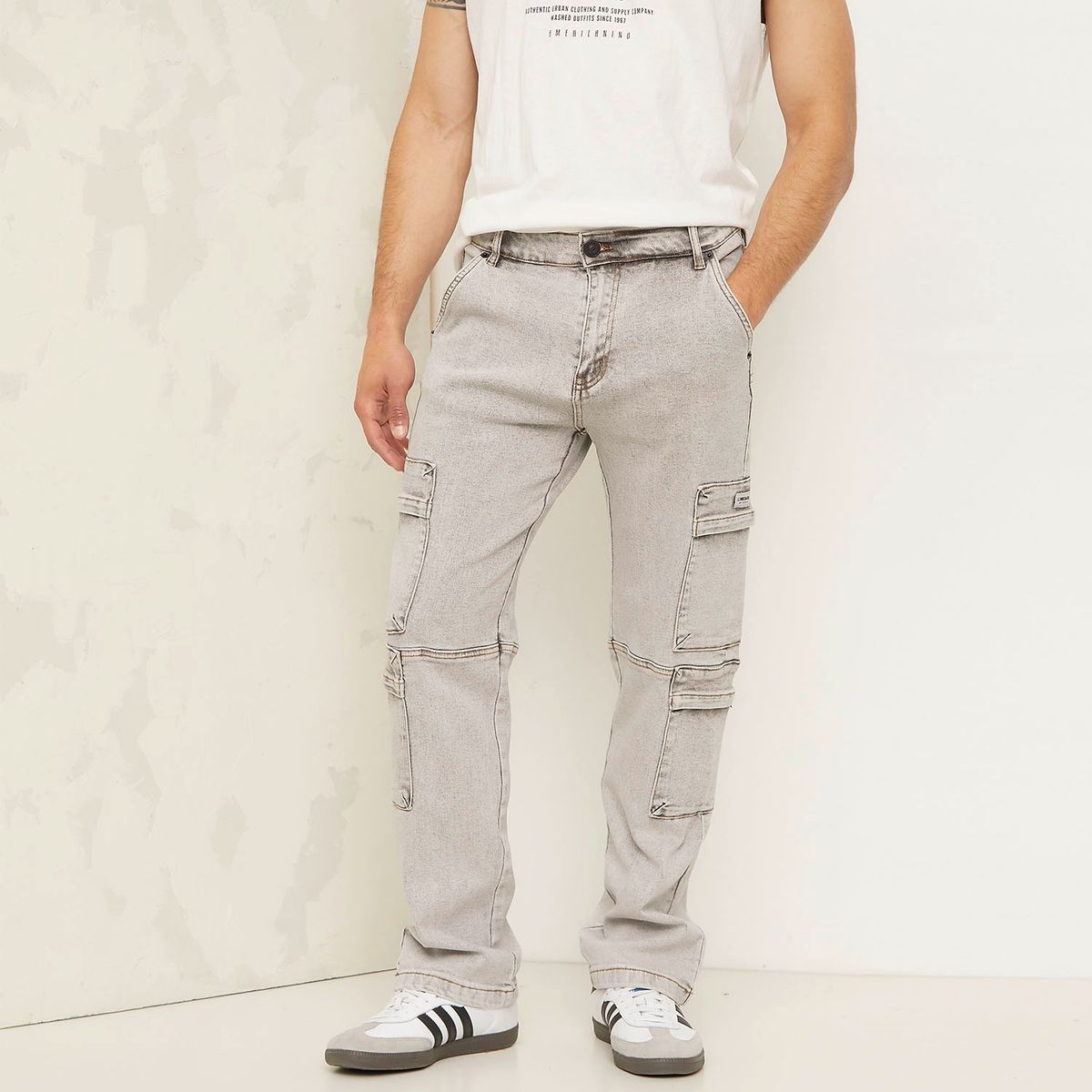 AMERICANINO - Jeans Cargo Straight Hombre Americanino