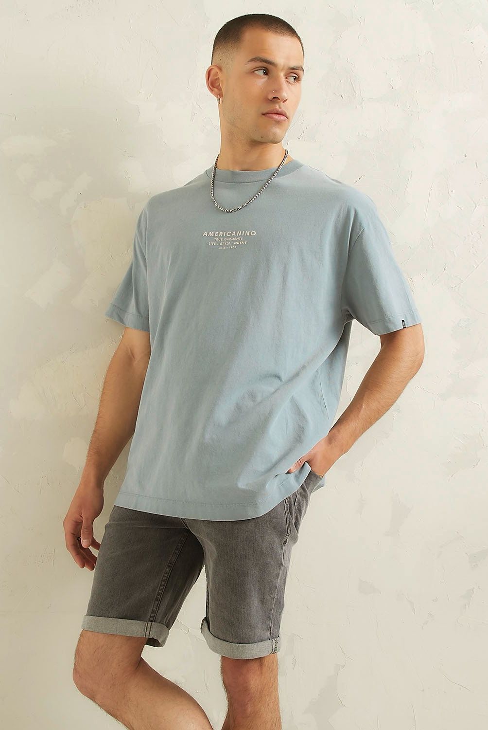 AMERICANINO - Polera Manga Corta Oversize Hombre Americanino