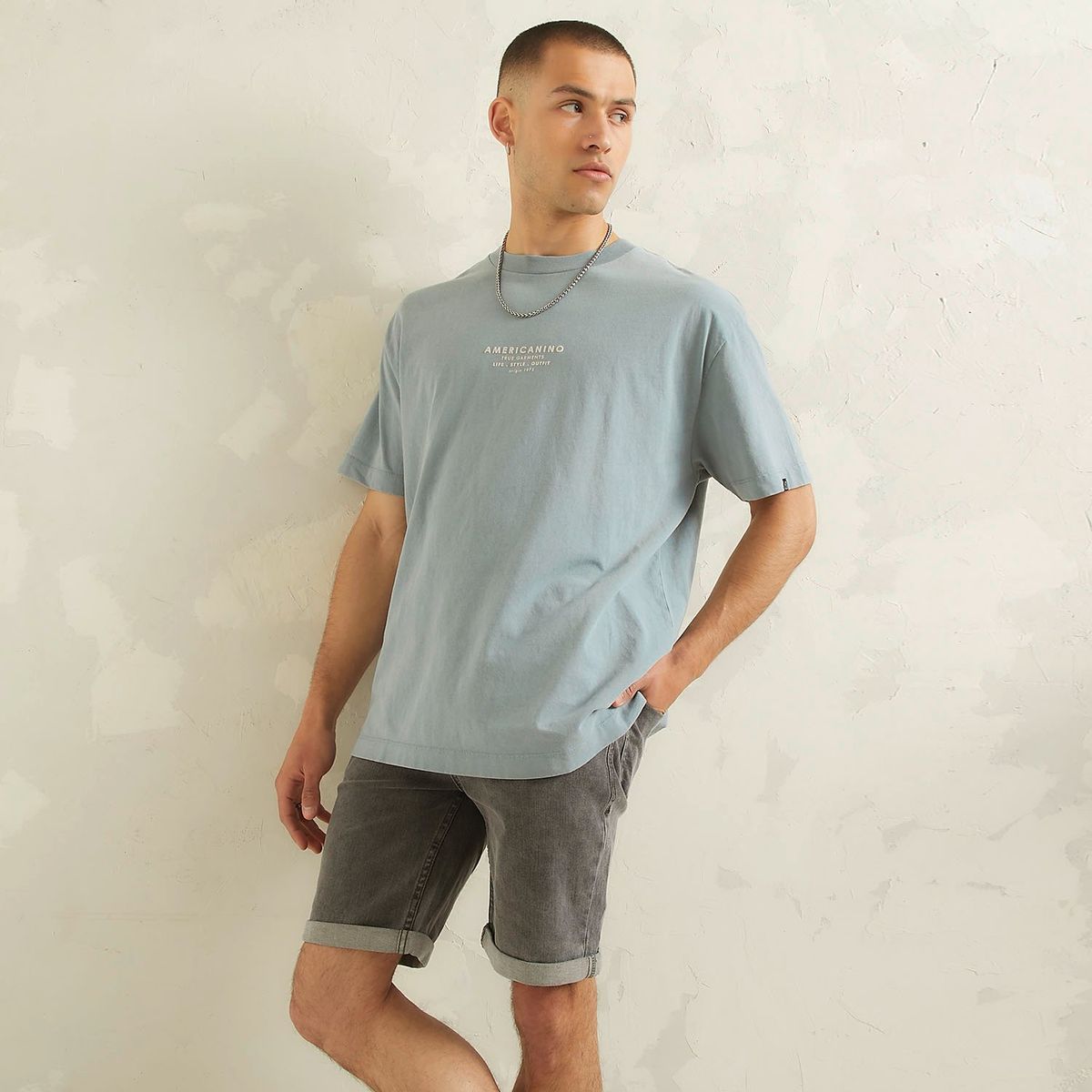 AMERICANINO - Polera Manga Corta Oversize Hombre Americanino