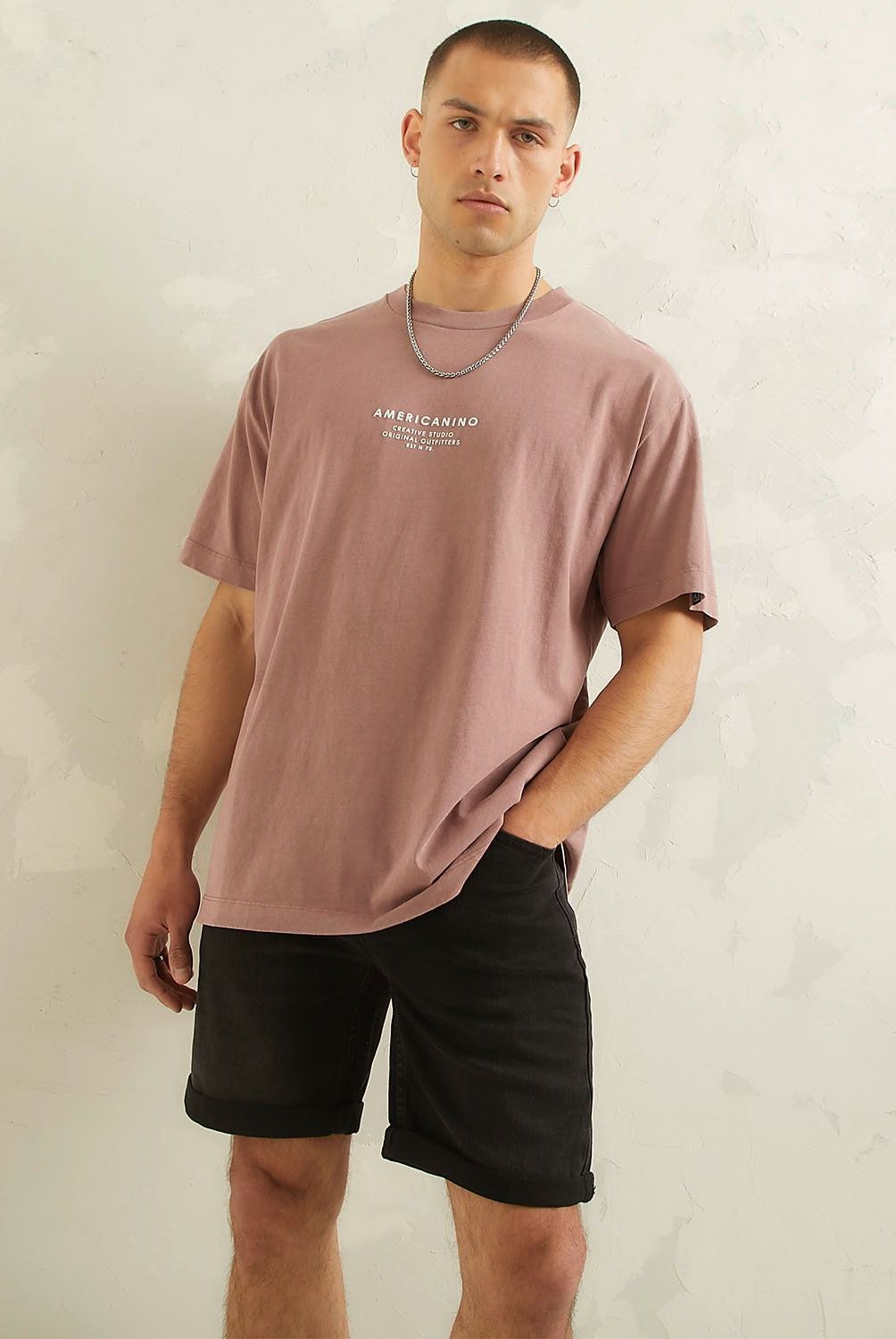 AMERICANINO - Polera Manga Corta Oversize Hombre Americanino