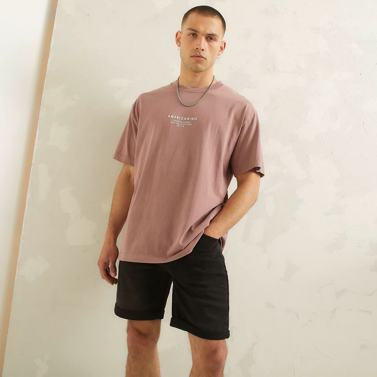 AMERICANINO - Polera Manga Corta Oversize Hombre Americanino