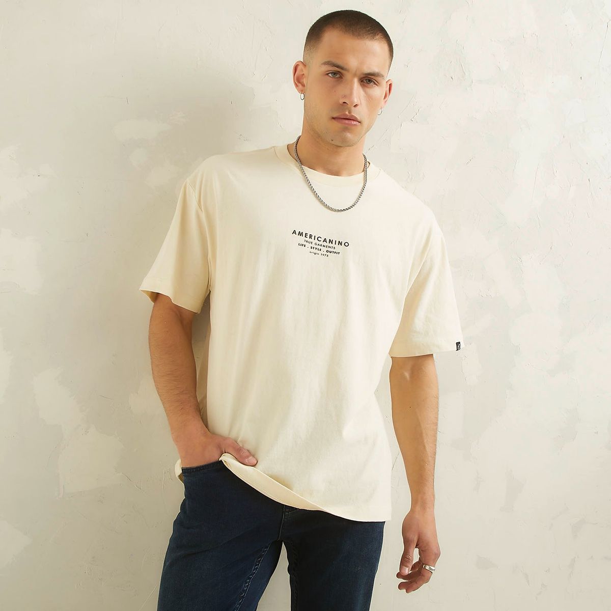 AMERICANINO - Polera Manga Corta Oversize Hombre Americanino