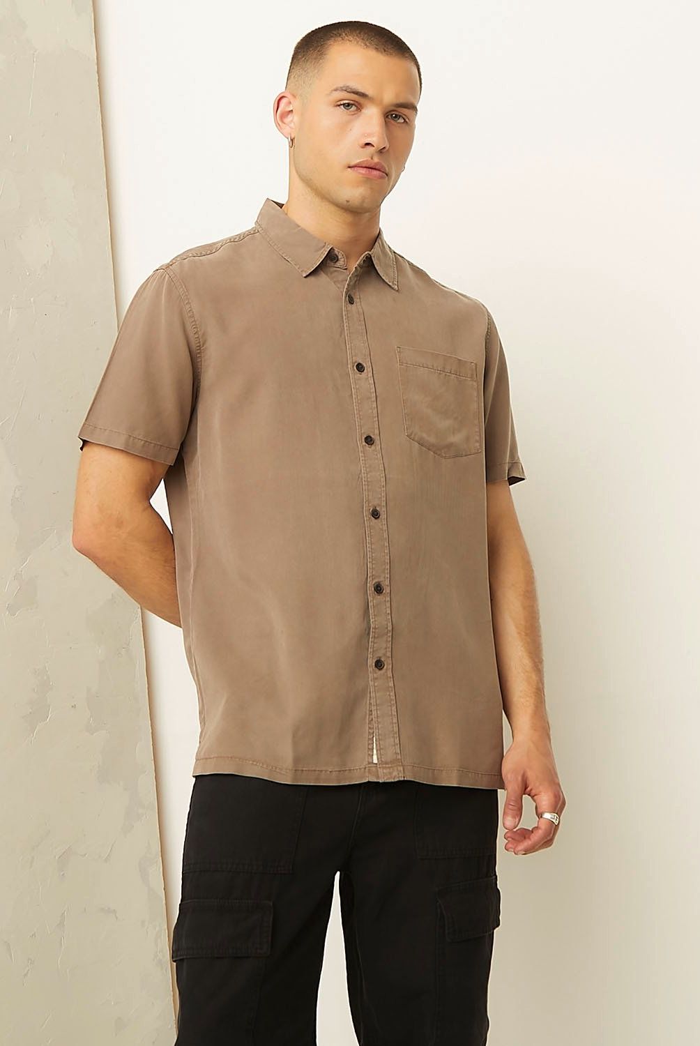 AMERICANINO - Camisa Manga Corta Slim Fit Hombre Americanino
