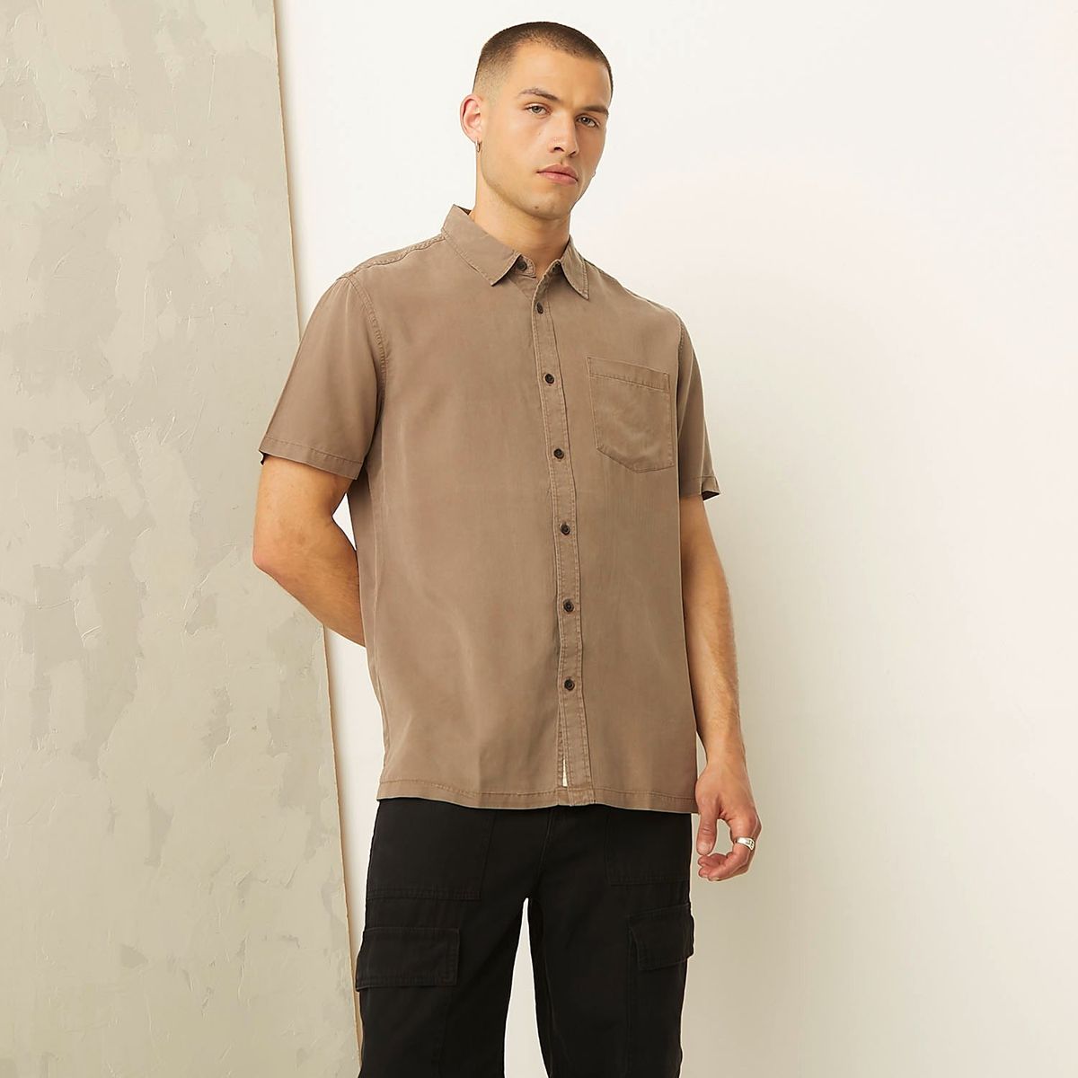 AMERICANINO - Camisa Manga Corta Slim Fit Hombre Americanino