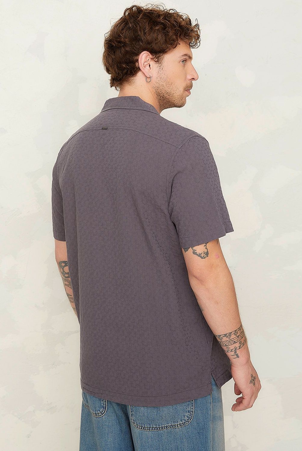 AMERICANINO - Camisa Casual Manga Corta Algodón Hombre Americanino