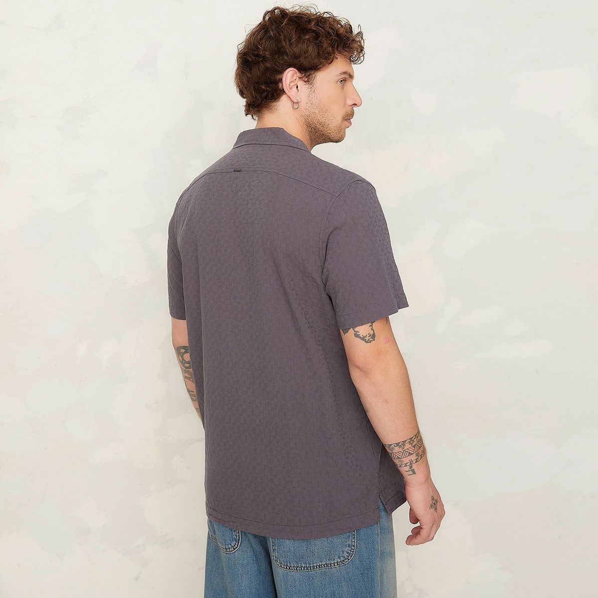 AMERICANINO - Camisa Casual Manga Corta Algodón Hombre Americanino