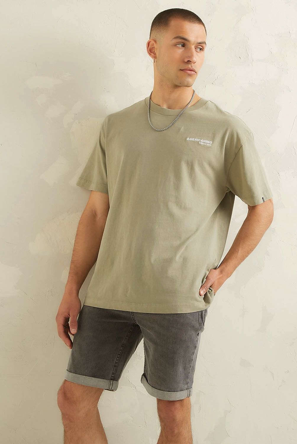 AMERICANINO - Polera Manga Corta Oversize Hombre Americanino