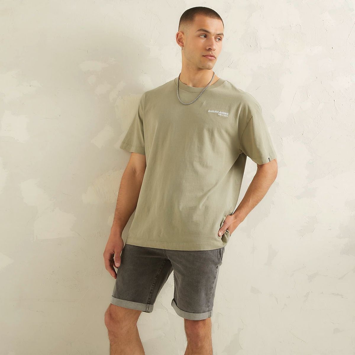 AMERICANINO - Polera Manga Corta Oversize Hombre Americanino