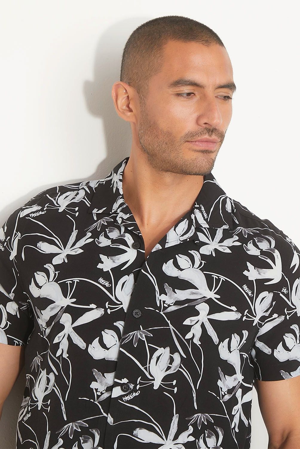 MOSSIMO - Camisa Casual Manga corta Viscosa Hombre Mossimo