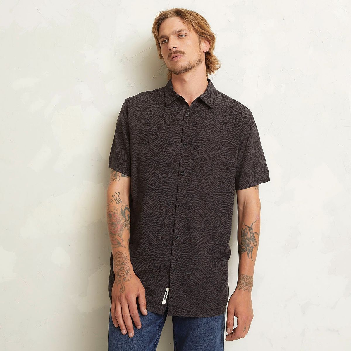 AMERICANINO - Camisa Casual Manga Corta Viscosa Hombre Americanino